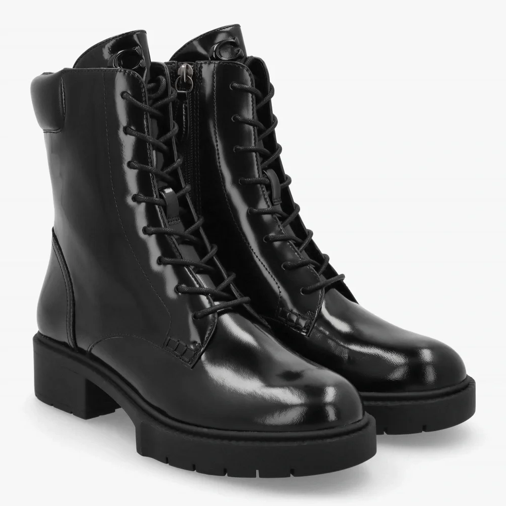 COACH Leighton Black High Shine Leather Ankle Boots size 6.5 NWOT - Picture 11 of 16